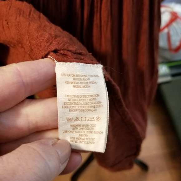 Free People Canyon Rose high-lo blouse size Medium - Picture 6 of 9